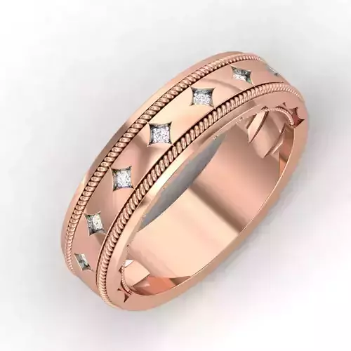 Women Band Ring 3dm render detail