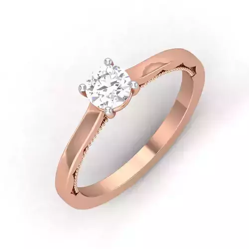solitaire women ring 3dm render detail
