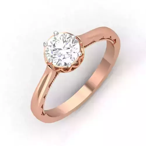 solitaire women ring 3dm render detail