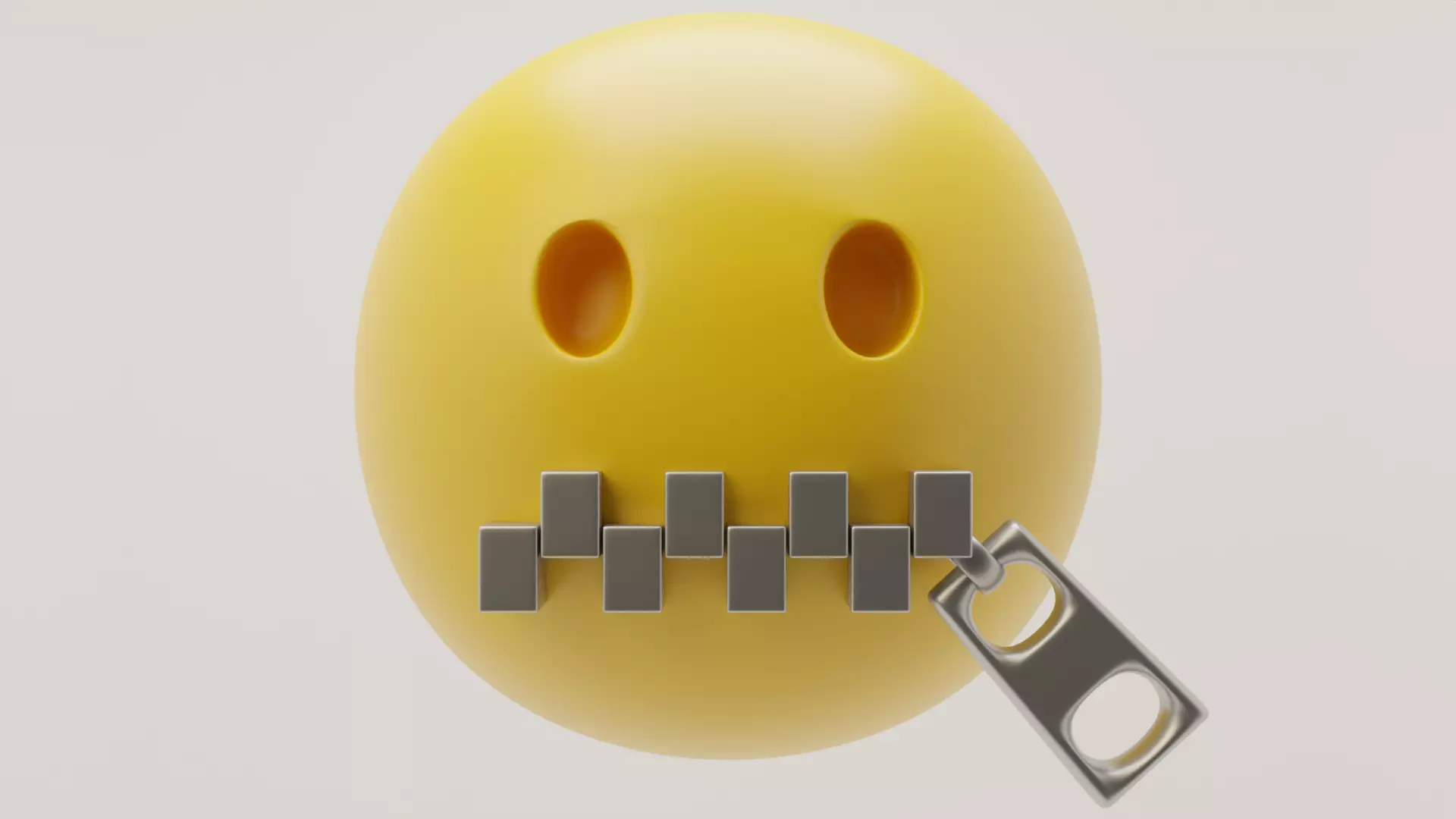 Zipper Mouth Emoji 3D model_0