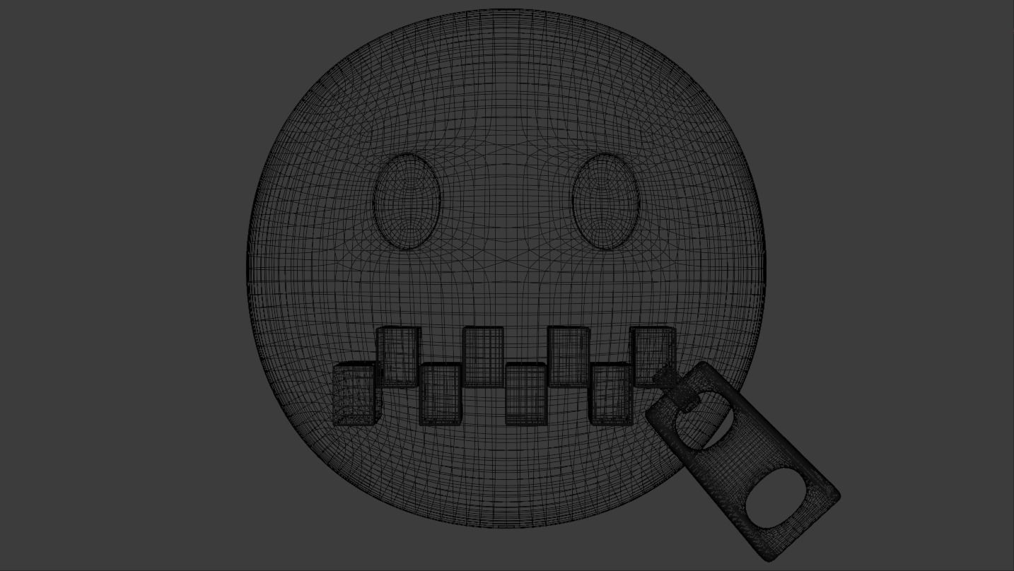 Zipper Mouth Emoji 3D model_5