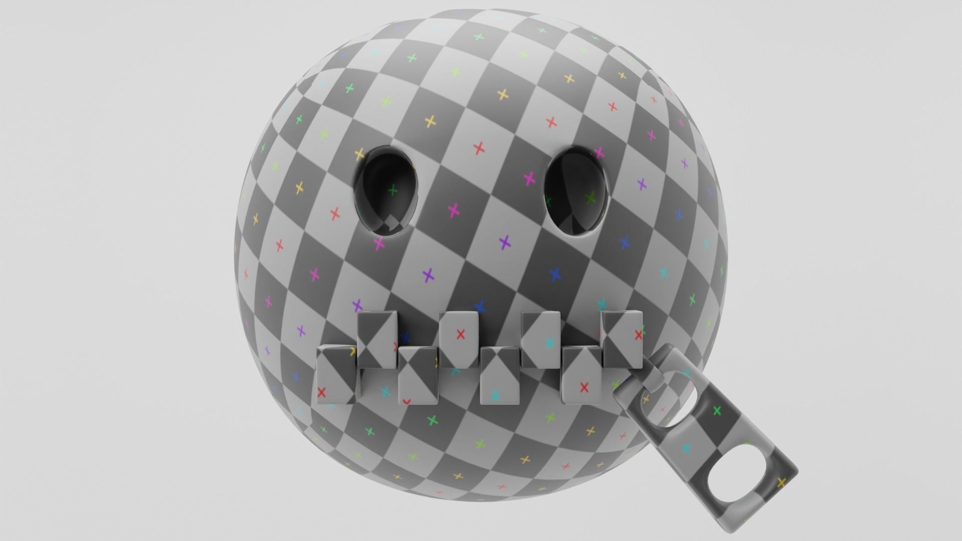 Zipper Mouth Emoji 3D model_3