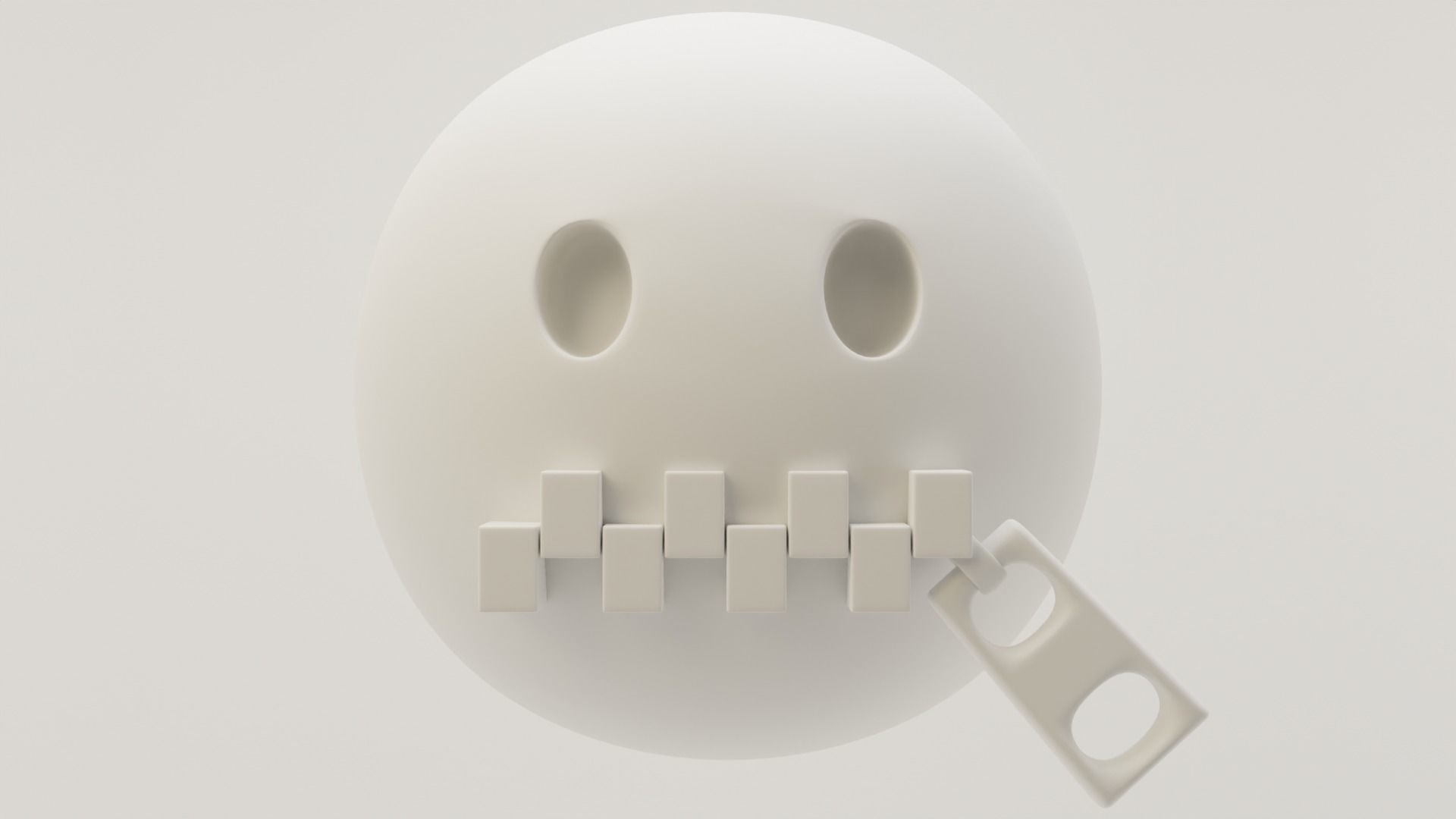 Zipper Mouth Emoji 3D model_2