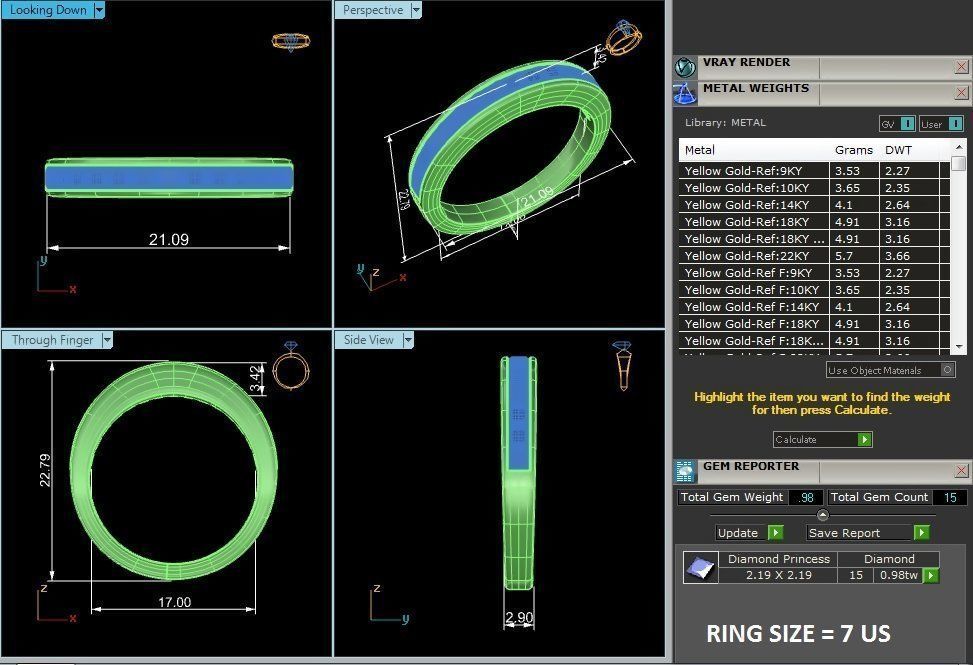 Women Band Ring 3dm stl render detail 3D print model_12