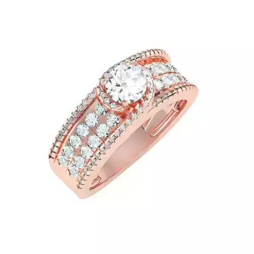 solitaire wedding engagement women ring 3dm stl render detail