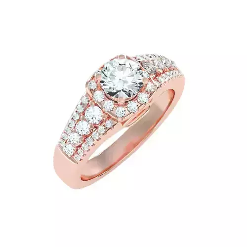 solitaire wedding engagement women ring stl render detail
