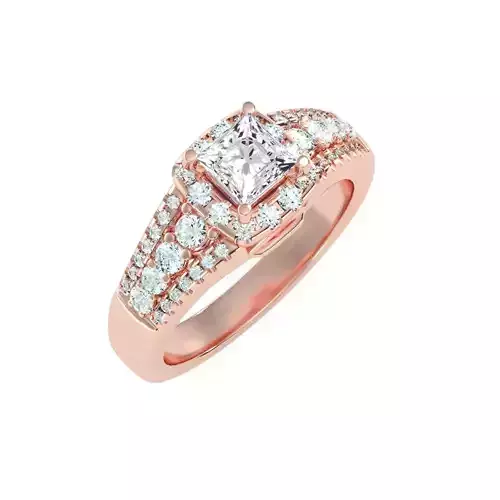 solitaire wedding engagement women ring 3dm stl render detail