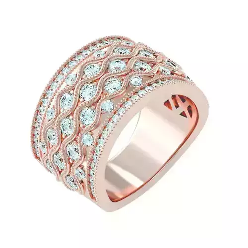 Women cocktail ring 3dm stl render detail 