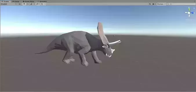 LowPoly Triceratops in forest
