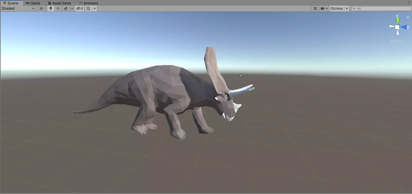 LowPoly Triceratops in forest Free low-poly 3D model