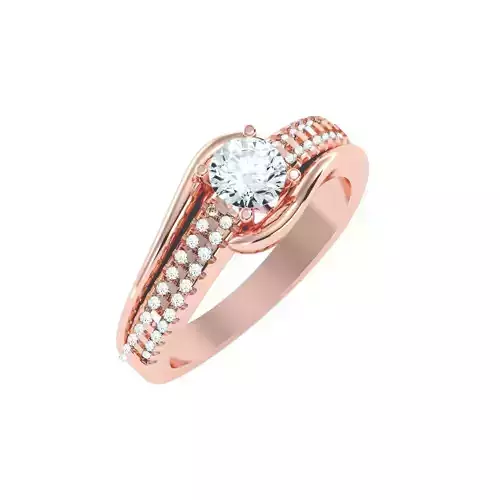 solitaire wedding engagement women ring 3dm stl render detail