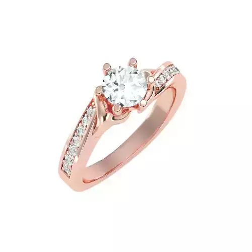 solitaire wedding engagement women ring 3dm stl render detail