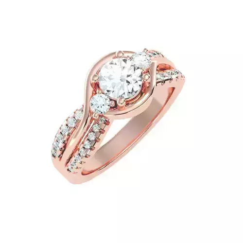 solitaire wedding engagement women ring 3dm stl render detail