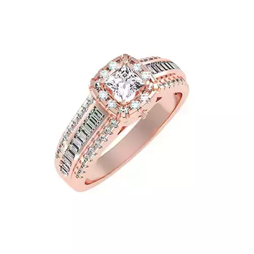 solitaire wedding engagement women ring 3dm stl render detail