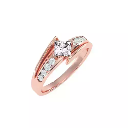 solitaire wedding engagement women ring 3dm stl render detail