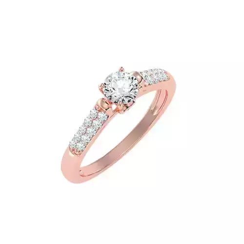 solitaire wedding engagement women ring 3dm stl render detail