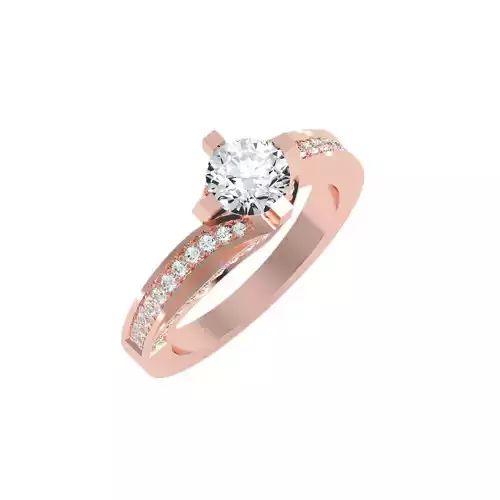 solitaire wedding engagement women ring 3dm stl render detail