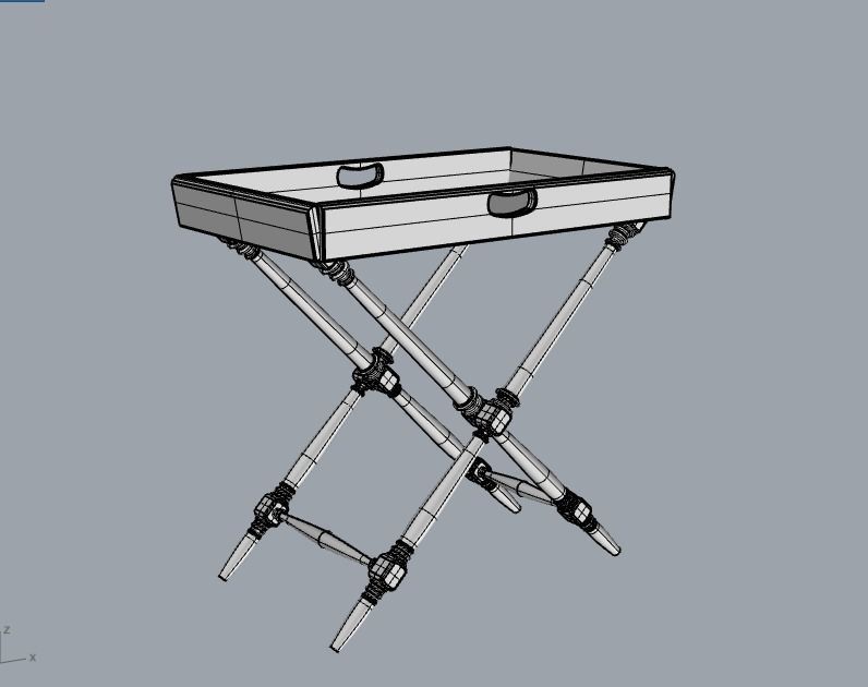 Black side table  3D model_6