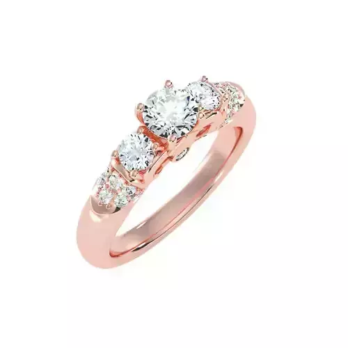 solitaire wedding engagement women ring 3dm stl render detail