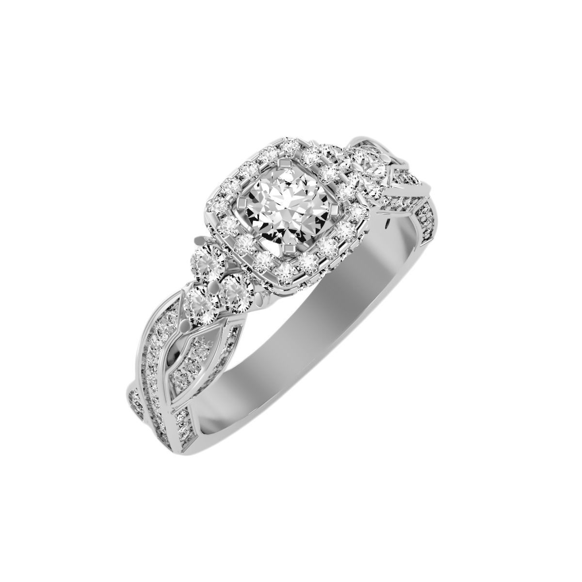 solitaire wedding engagement women ring 3dm stl render detail 3D print model_6