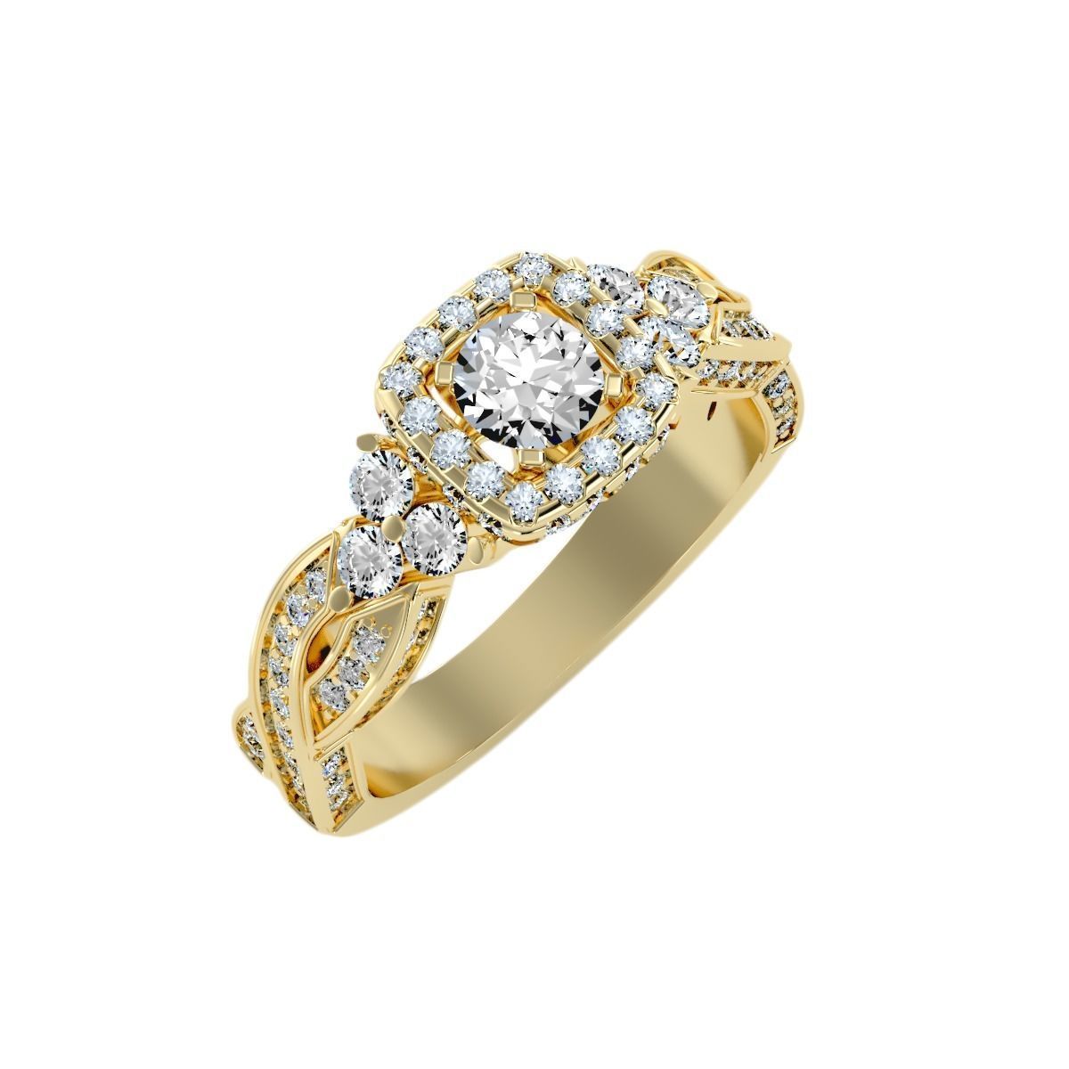 solitaire wedding engagement women ring 3dm stl render detail 3D print model_10