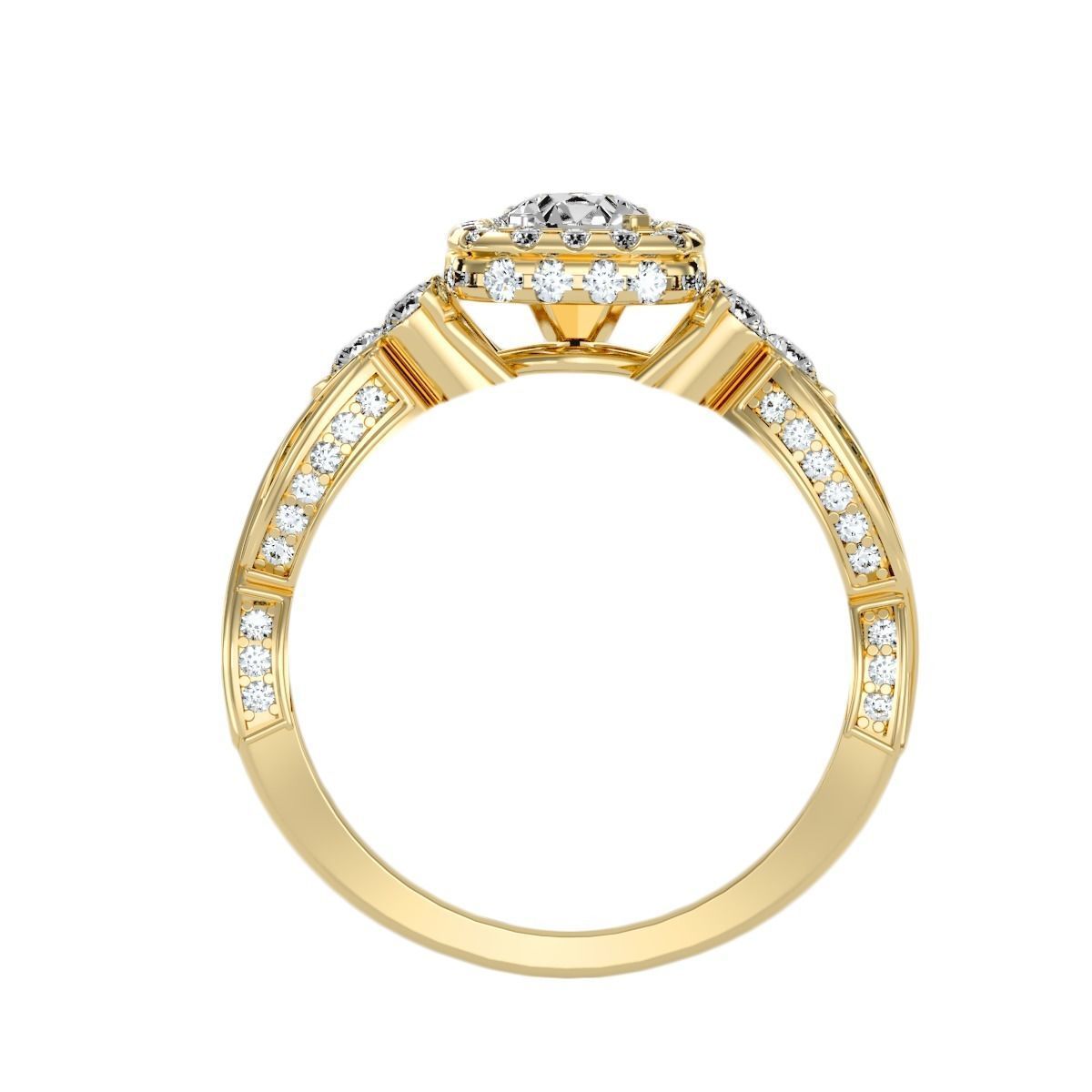 solitaire wedding engagement women ring 3dm stl render detail 3D print model_9
