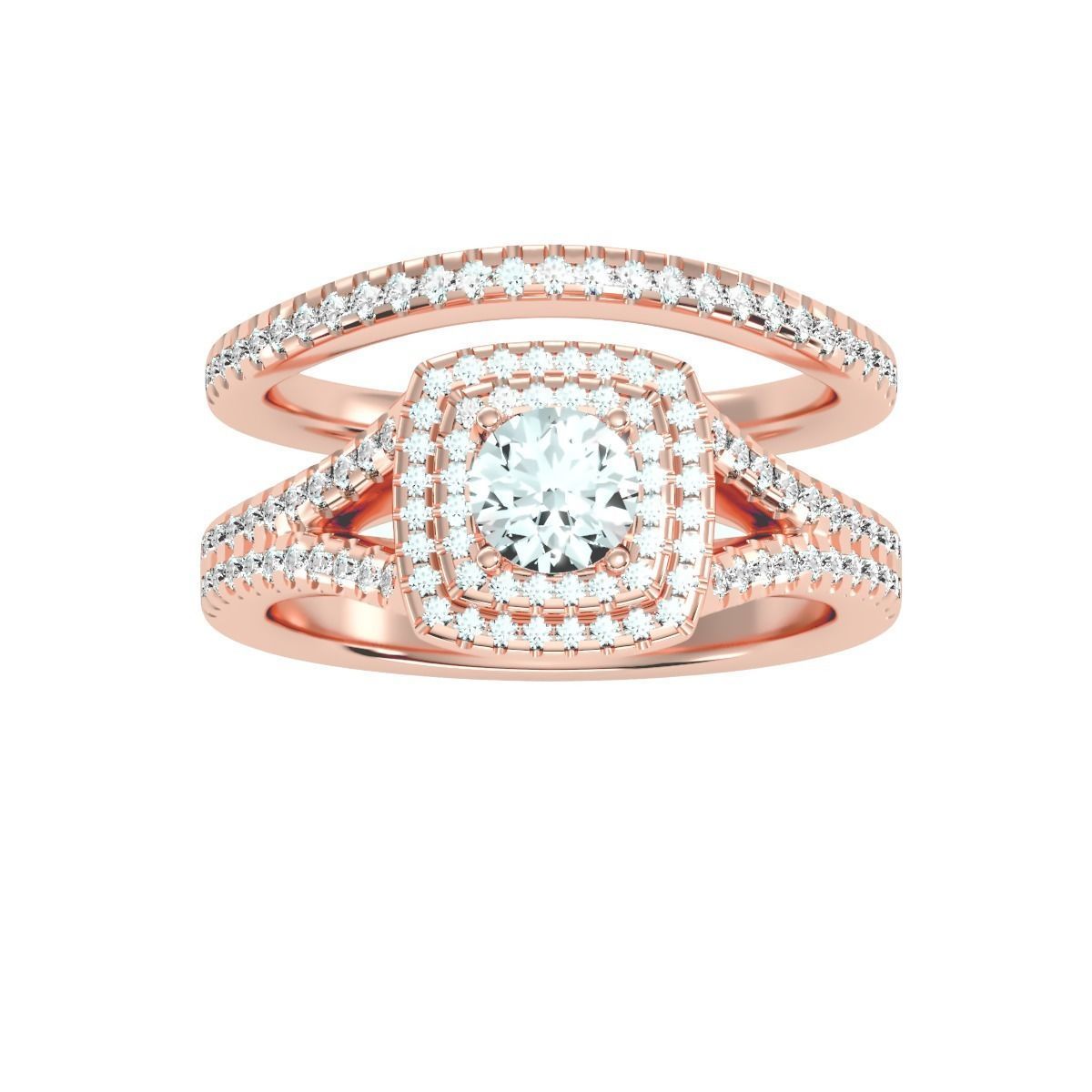 solitaire wedding engagement women ring 3dm stl render detail 3D print model_3