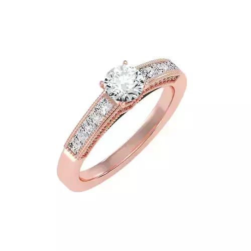 solitaire wedding engagement women ring 3dm stl render detail