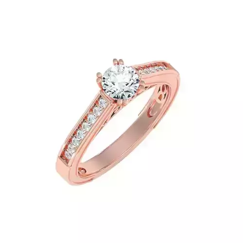 solitaire wedding engagement women ring 3dm stl render detail