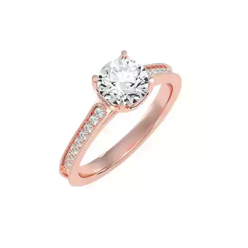solitaire wedding engagement women ring 3dm stl render detail