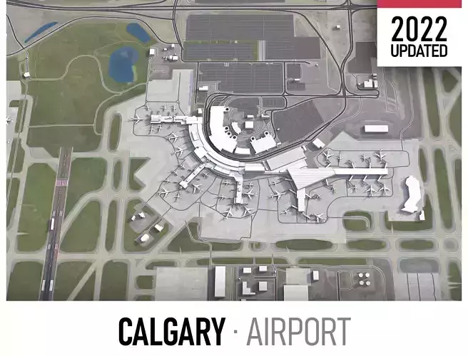 Calgary Airport Low-poly 3D model