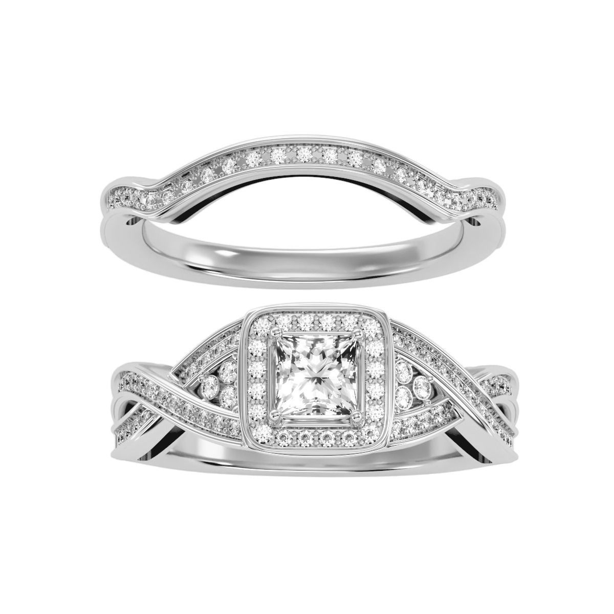 solitaire wedding engagement women ring 3dm render detail 3D print model_20