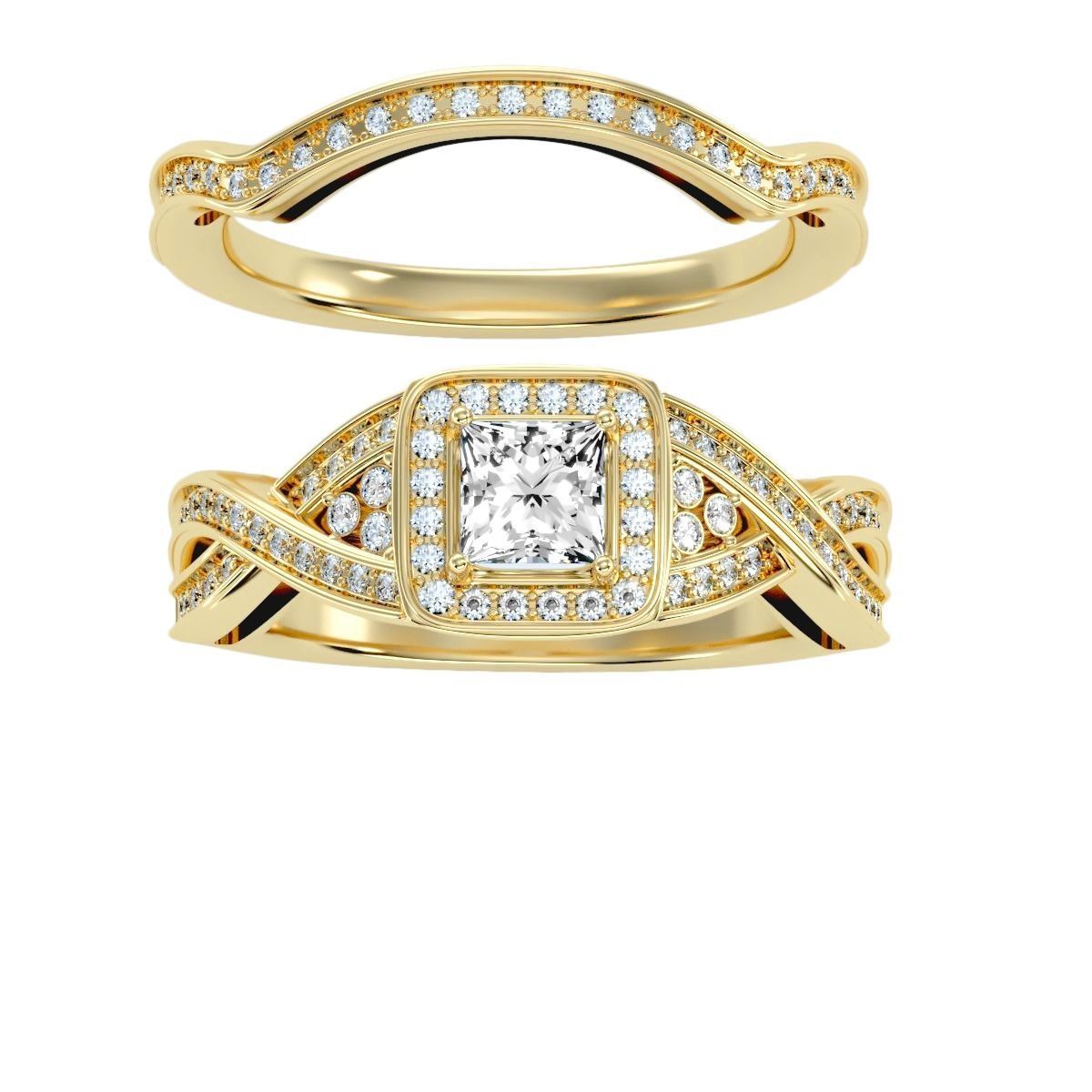 solitaire wedding engagement women ring 3dm render detail 3D print model_11