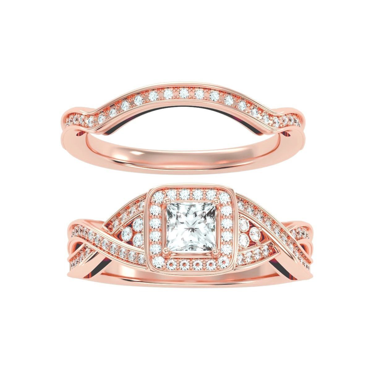 solitaire wedding engagement women ring 3dm render detail 3D print model_16