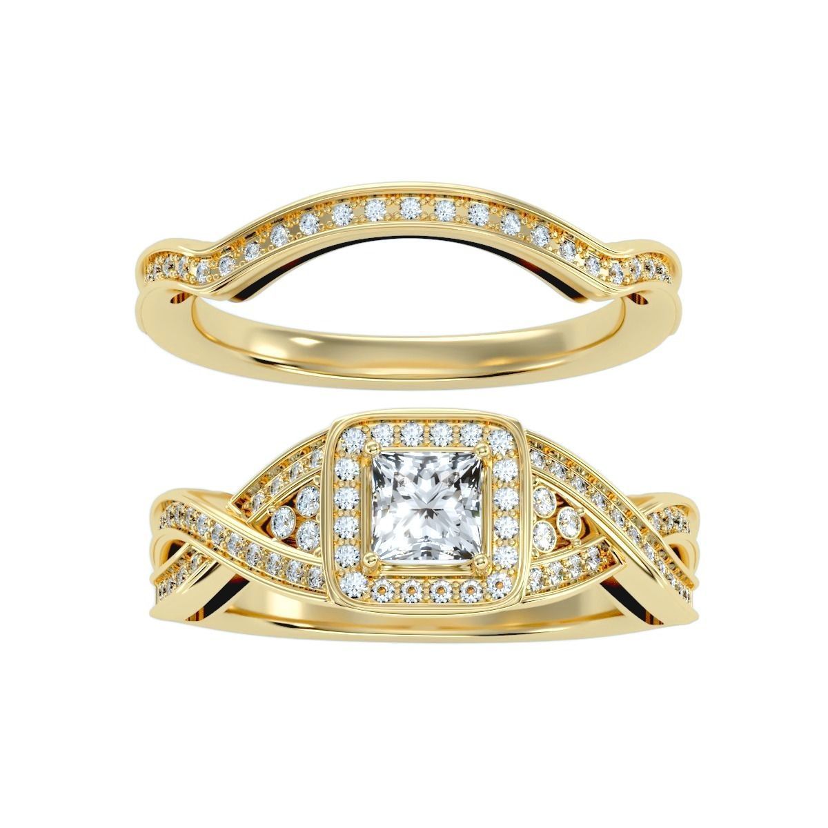 solitaire wedding engagement women ring 3dm render detail 3D print model_24