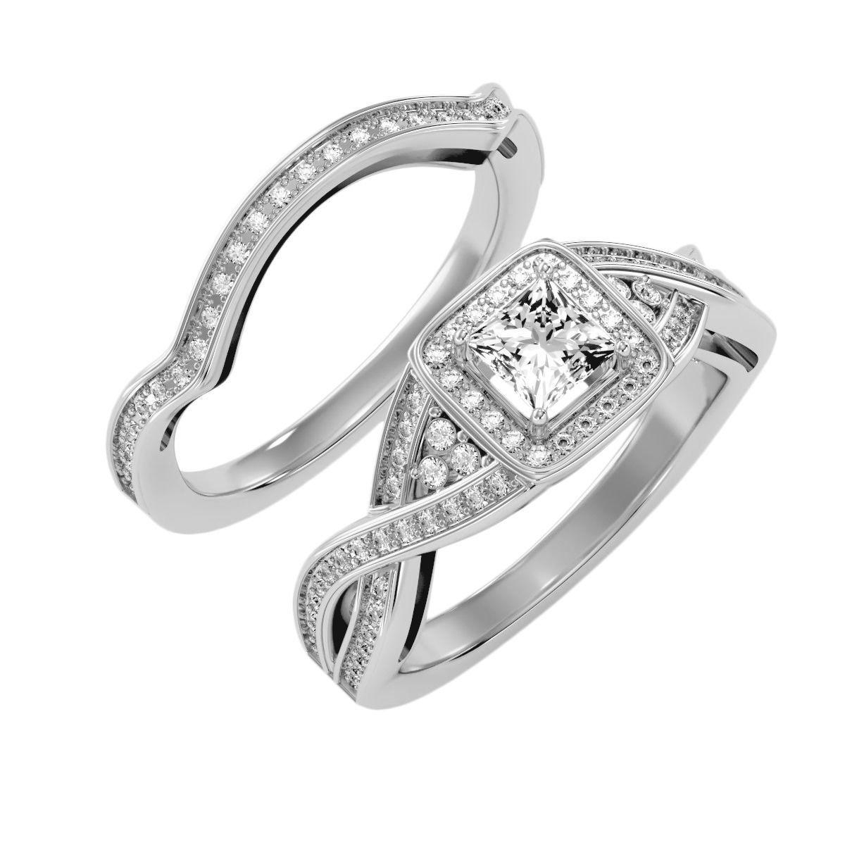 solitaire wedding engagement women ring 3dm render detail 3D print model_5