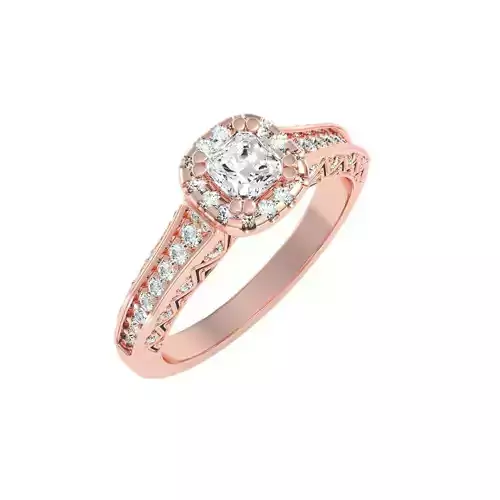 solitaire wedding engagement women ring 3dm stl render detail