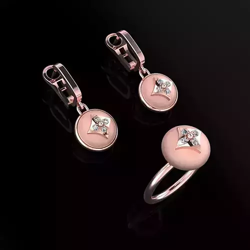 Louis Vuitton Ring and Earrings 