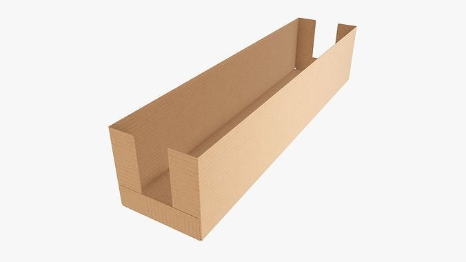 Tray cardboard box long shelf  3D model
