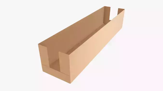 Tray cardboard box long shelf 