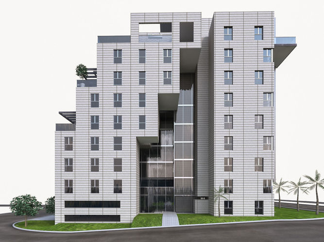 Condominium 02 Low-poly 3D model 4