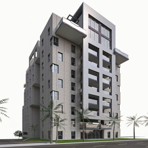Condominium 02 Low-poly 3D model 3