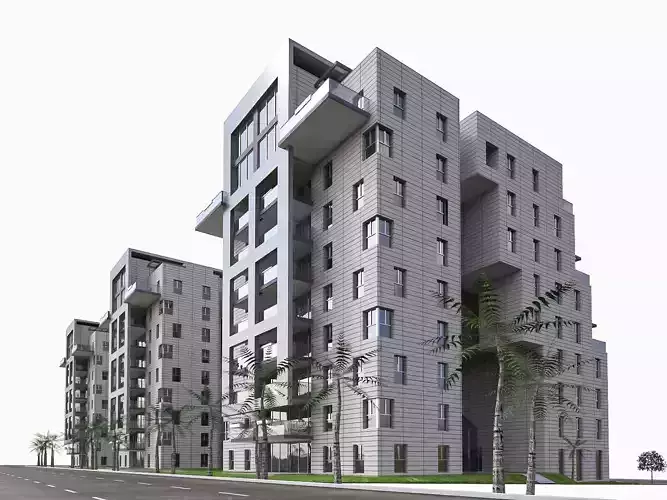 Condominium 02 Low-poly 3D model