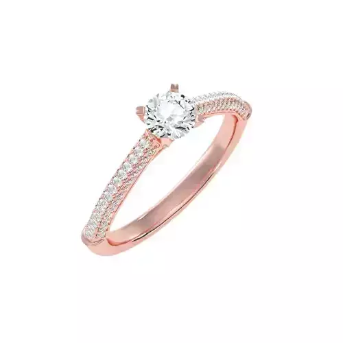 solitaire wedding engagement women ring 3dm stl render detail