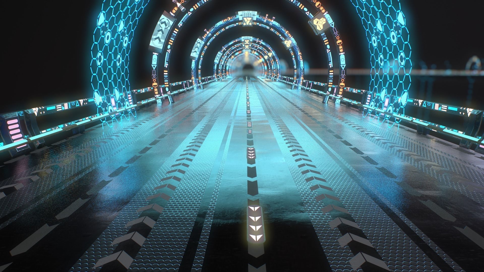 Sci-fi Road Low-poly 3D model_19