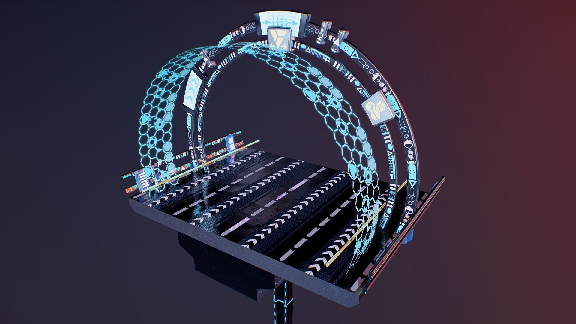 Sci-fi Road Low-poly 3D model_21