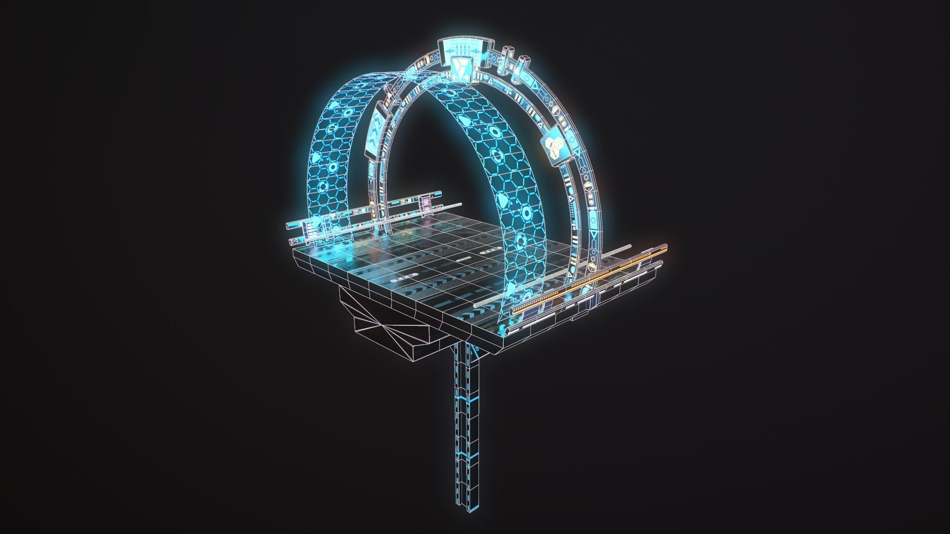 Sci-fi Road Low-poly 3D model_20
