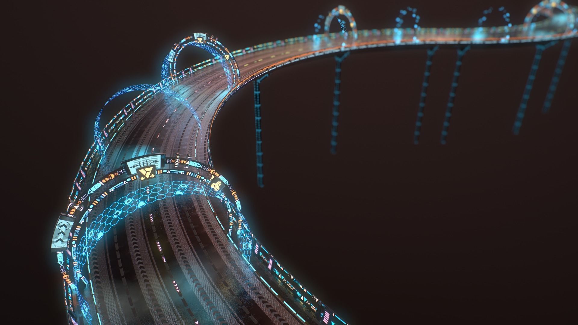 Sci-fi Road Low-poly 3D model_31