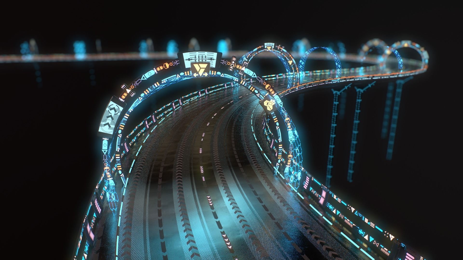 Sci-fi Road Low-poly 3D model_24