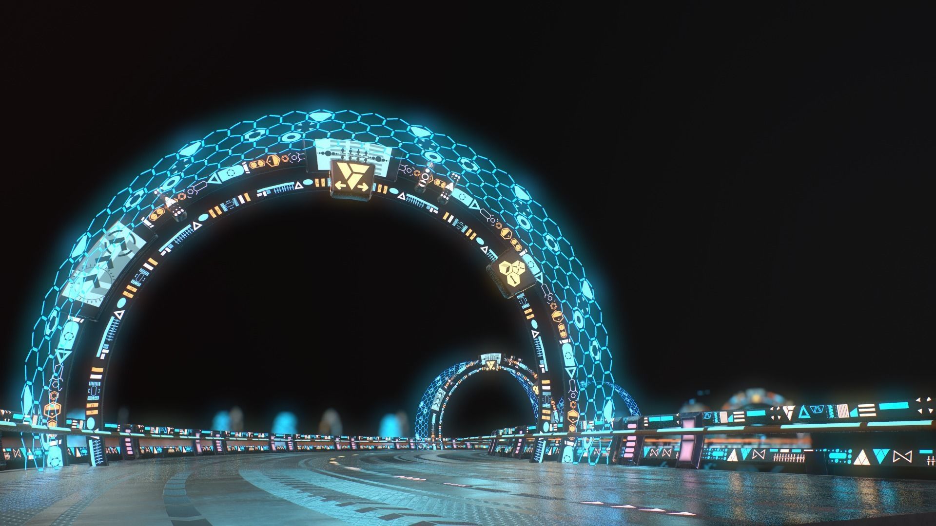 Sci-fi Road Low-poly 3D model_22